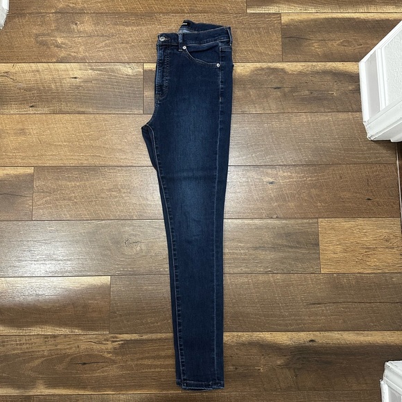 Express Skinny High Rise Dark Wash Jeans Size 8 Long - Picture 1 of 10